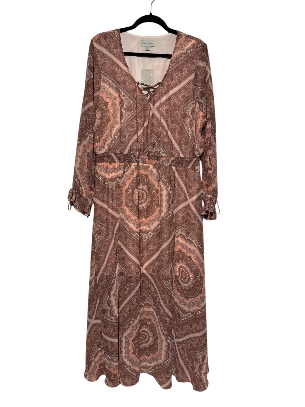 Belle Sky NWT Maxi Dress Size XL Boho Earthy Coastal Cowgirl Western Hippie